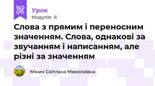 Слова з прямим і переносним значенням. Слова, однакові за звучанням і написанням, але різні за значенням