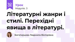 Літературні жанри і стилі. Перехідні явища в літературі. 
