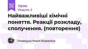Найважливіші хімічні поняття. Реакції розкладу, сполучення. (повторення)