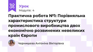 Практична робота №1: Порівняльна характеристика структури промислового виробництва двох економічно розвинених невеликих країн Європи