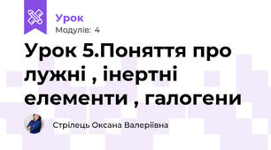 Урок 5.Поняття про лужні , інертні елементи , галогени