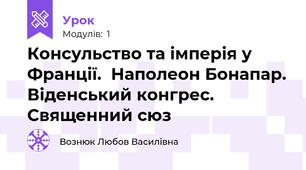 Консульство та імперія у Франції.  Наполеон Бонапар. Віденський конгрес. Священний сюз