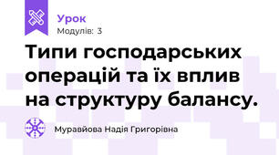 Типи господарських операцій та їх вплив на структуру балансу.