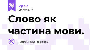 Слово як частина мови.