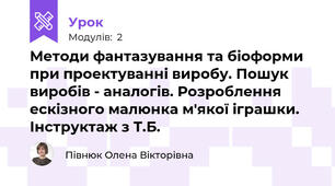 Методи фантазування та біоформи при проектуванні виробу. Пошук виробів - аналогів. Розроблення ескізного малюнка м'якої іграшки. Інструктаж з Т.Б.