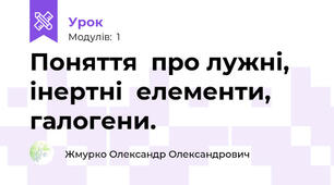 Поняття  про лужні, інертні  елементи, галогени.