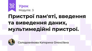 Пристрої пам'яті, введення та виведення даних, мультимедійні пристрої.