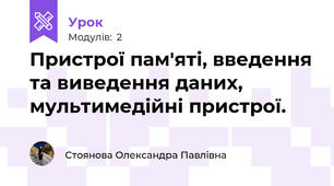 Пристрої пам'яті, введення та виведення даних, мультимедійні пристрої.