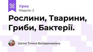 Рослини, Тварини, Гриби, Бактерії.