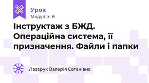 Інструктаж з БЖД. Операційна система, її призначення. Файли і папки