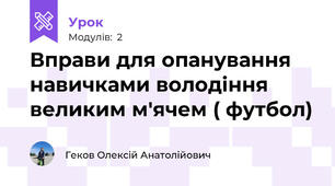 Вправи для опанування навичками володіння великим м'ячем ( футбол)
