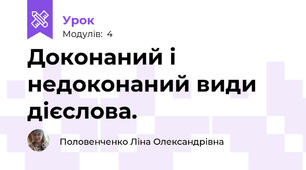 Доконаний і недоконаний види дієслова.