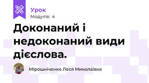 Доконаний і недоконаний види дієслова.