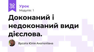 Доконаний і недоконаний види дієслова.
