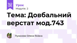 Тема: Довбальний верстат мод.743