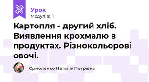 Картопля - другий хліб. Виявлення крохмалю в продуктах. Різнокольорові овочі.