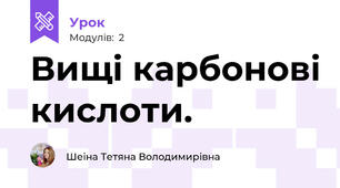 Вищі карбонові кислоти.