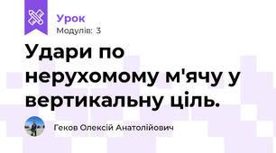 Удари по нерухомому м'ячу у вертикальну ціль. 