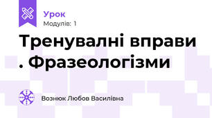 Тренувалні вправи . Фразеологізми