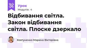 Відбивання світла. Закон відбивання світла. Плоске дзеркало