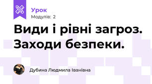Види і рівні загроз. Заходи безпеки.