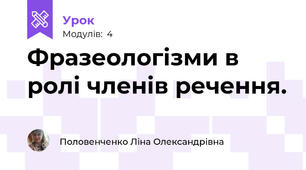 Фразеологізми в ролі членів речення.