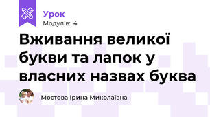 Вживання великої букви та лапок у власних назвах буква  
