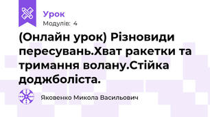 (Онлайн урок) Різновиди пересувань.Хват ракетки та тримання волану.Стійка доджболіста.