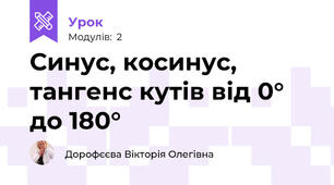 Синус, косинус, тангенс кутів від 0° до 180°