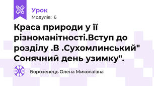 Краса природи у її різноманітності.Вступ до розділу .В .Сухомлинський" Сонячний день узимку".