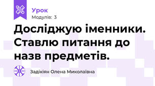 Досліджую іменники. Ставлю питання до назв предметів.