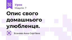 Опис свого домашнього улюбленця.
