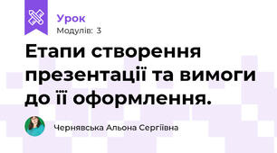Етапи створення презентації та вимоги до її оформлення.