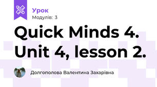 Quick Minds 4. Unit 4, lesson 2.
