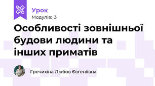Особливості зовнішньої будови людини та інших приматів