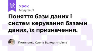 Поняття бази даних і систем керування базами даних, їх призначення.