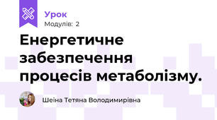Енергетичне забезпечення процесів метаболізму.