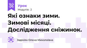 Які ознаки зими. Зимові місяці. Дослідження сніжинок.