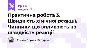 Практична робота 3. Швидкість хімічної реакції. Чинники що впливають на швидкість реакції 