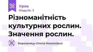 Різноманітність культурних рослин. Значення рослин.