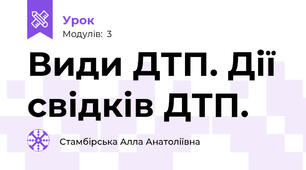 Види ДТП. Дії свідків ДТП.