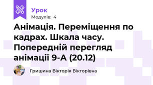Анімація. Переміщення по кадрах. Шкала часу. Попередній перегляд анімації 9-А (20.12)
