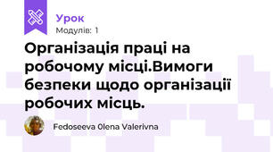Організація праці на робочому місці.Вимоги безпеки щодо організації робочих місць.
