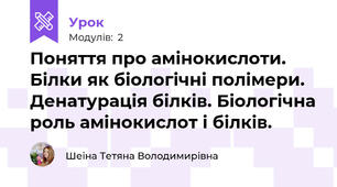 Поняття про амінокислоти. Білки як біологічні полімери. Денатурація білків. Біологічна роль амінокислот і білків.