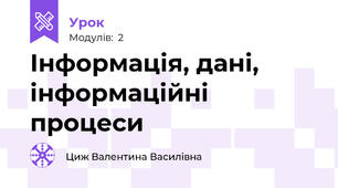 Інформація, дані, інформаційні процеси 