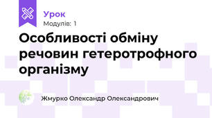 Особливості обміну речовин гетеротрофного організму