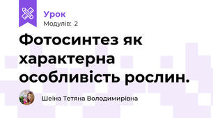 Фотосинтез як характерна особливість рослин.