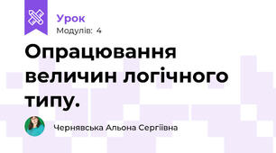 Опрацювання величин логічного типу.
