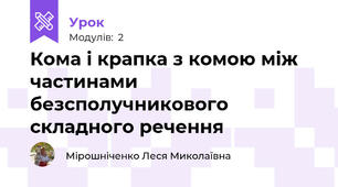 Кома і крапка з комою між частинами безсполучникового складного речення 