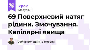 69 Поверхневий натяг рідини. Змочування. Капілярні явища